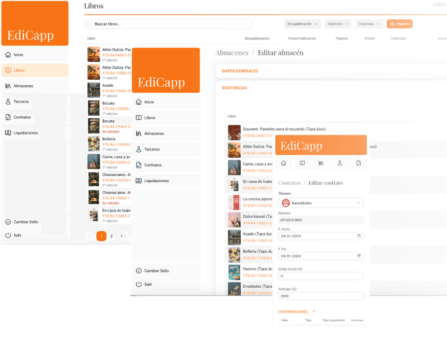Screenshots del software Edicapp